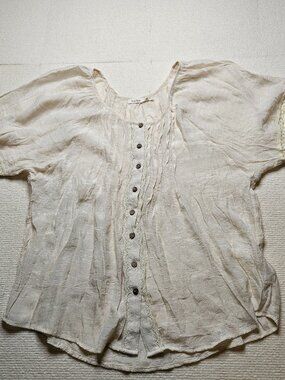 Blue Bird cream sheer blouse - size Medium